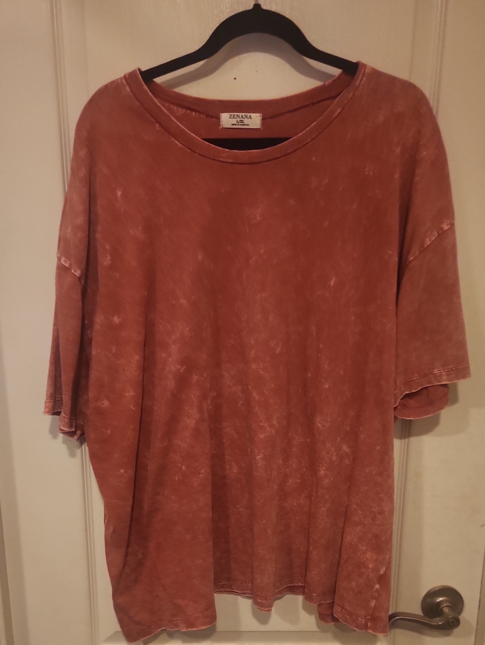 Zenana Outfitters L/XL Mineral Washed Pink Tee